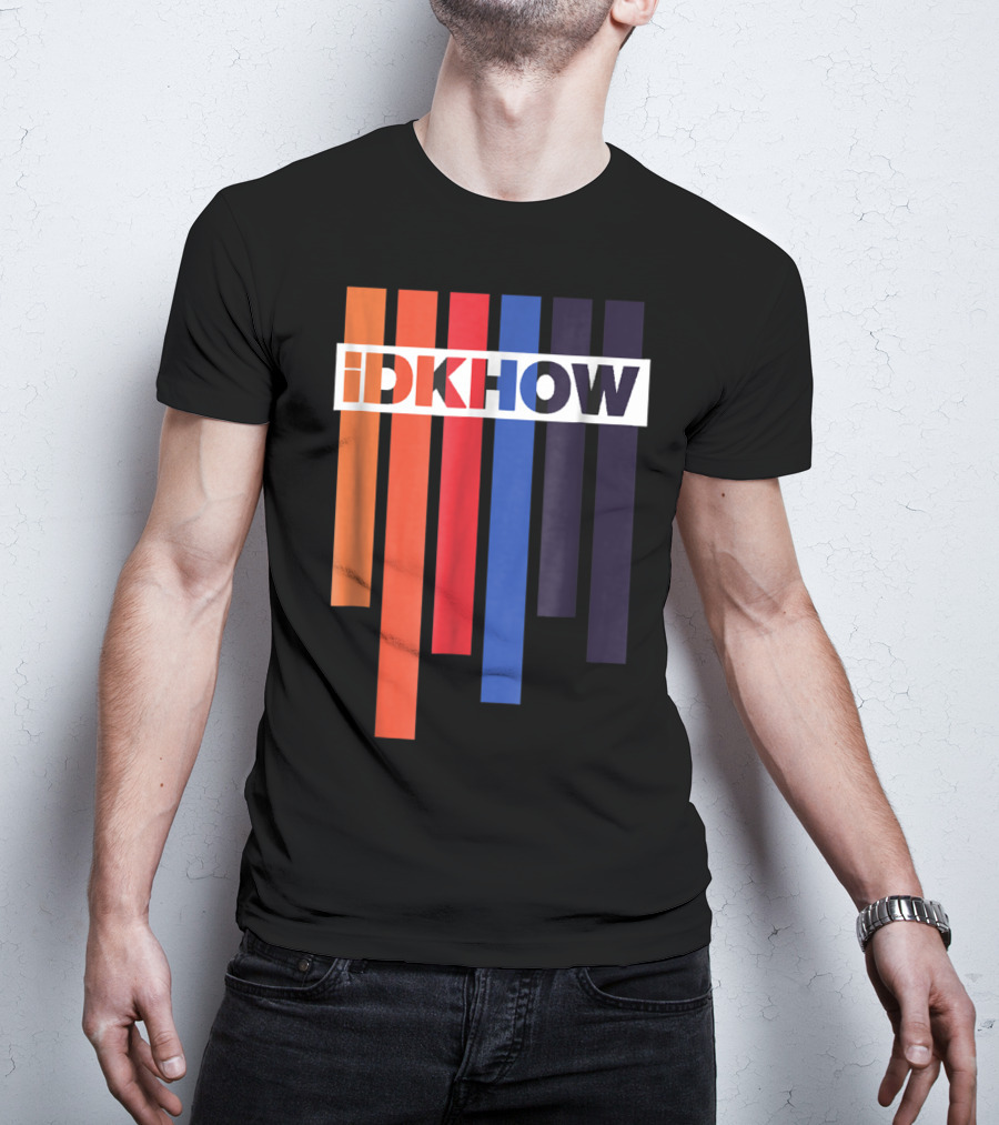 Barras De Color IDKHOW Letras Con Fondo Negro Y Blanco T-Shirt
