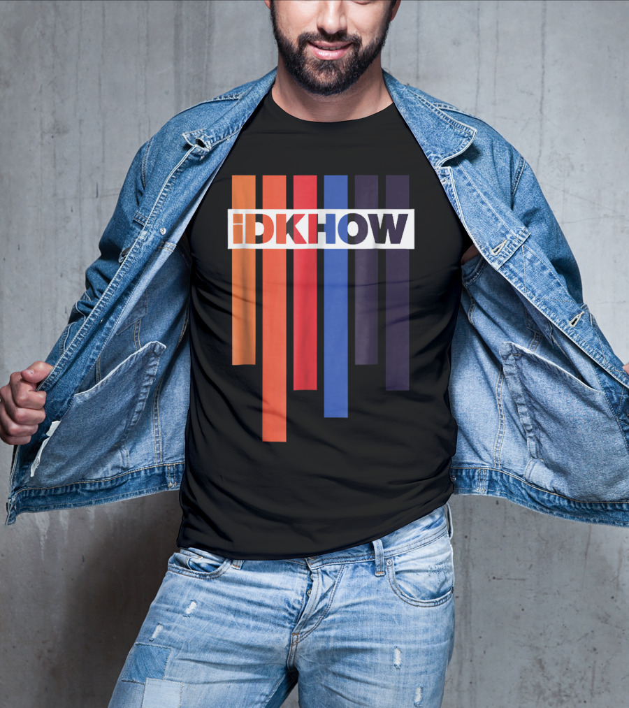 Barras De Color IDKHOW Letras Con Fondo Negro Y Blanco T-Shirt