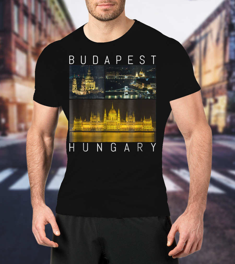 Budapest Hungary Nighttime Landmarks Photography Gallery T-Shirt