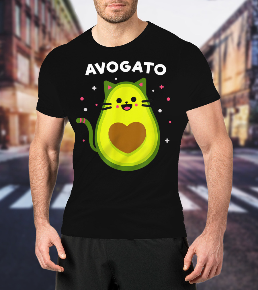 Avogato Cat Avocado Lover Cute Cat Avogato T-Shirt