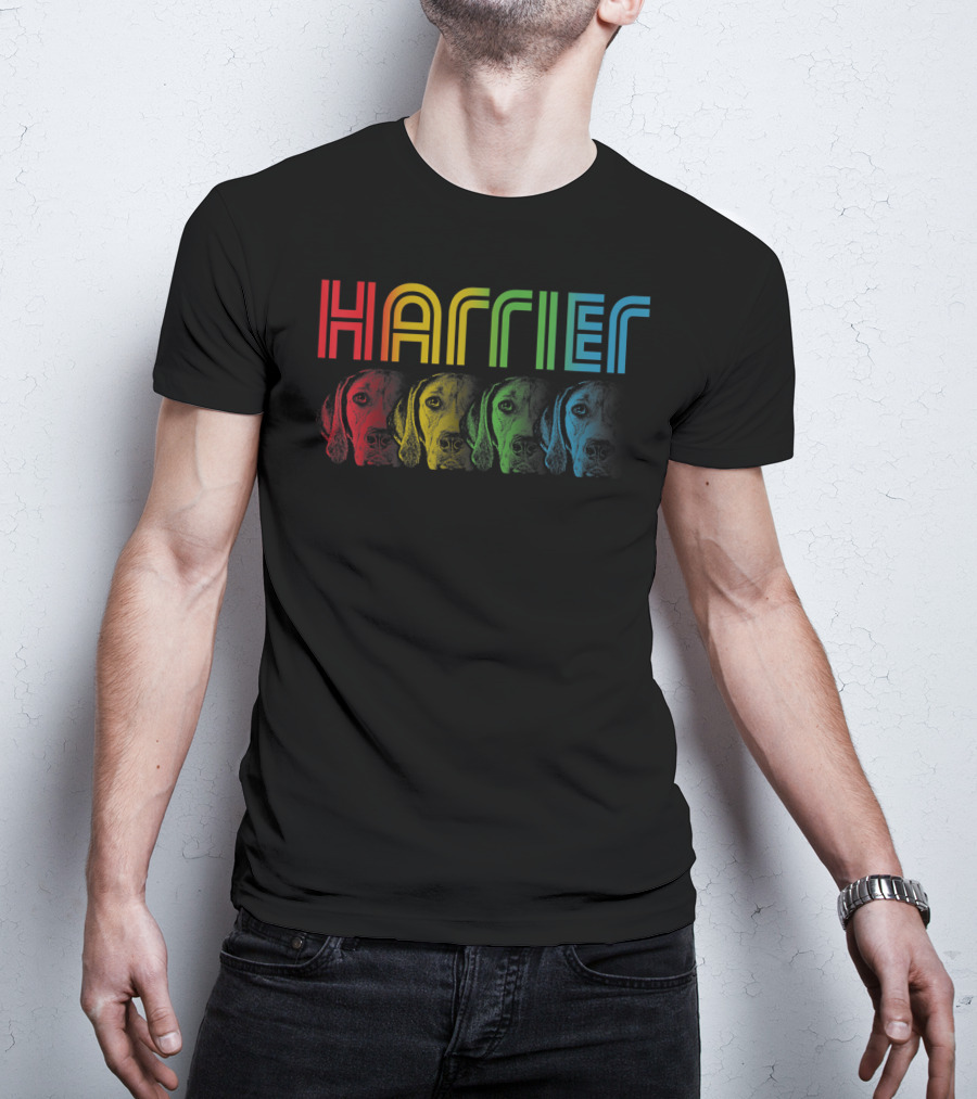 Harrier Dog Rainbow Cool Groovy T-Shirt