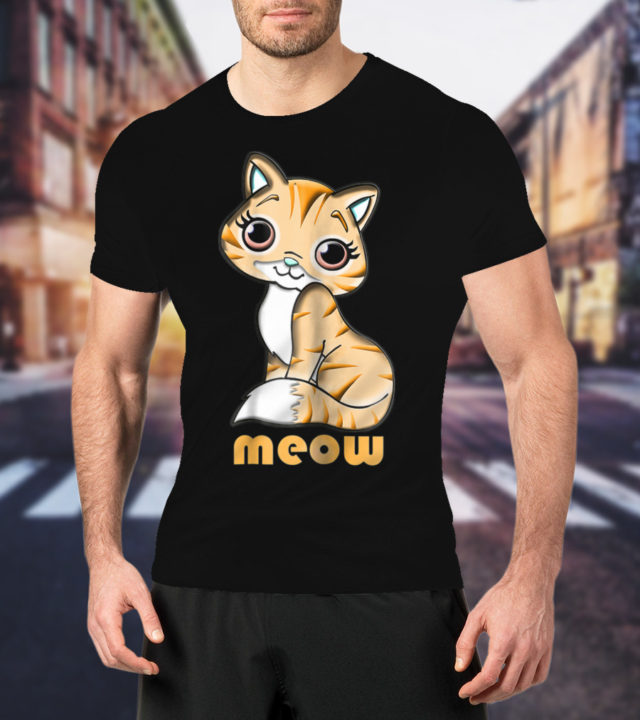 Meow Cutie Cat Adorable Feline T-Shirt