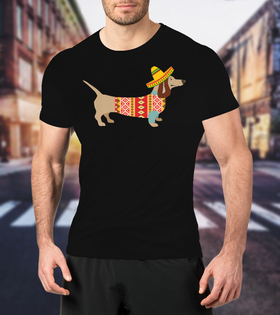 Daschund Cinco De Mayo Sombrero Doxie Fiesta T-Shirt