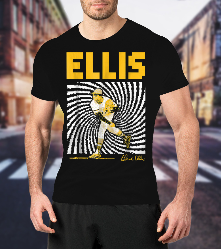 Dock Ellis Signature 8 Bit Spiral Pitching Image T-Shirt