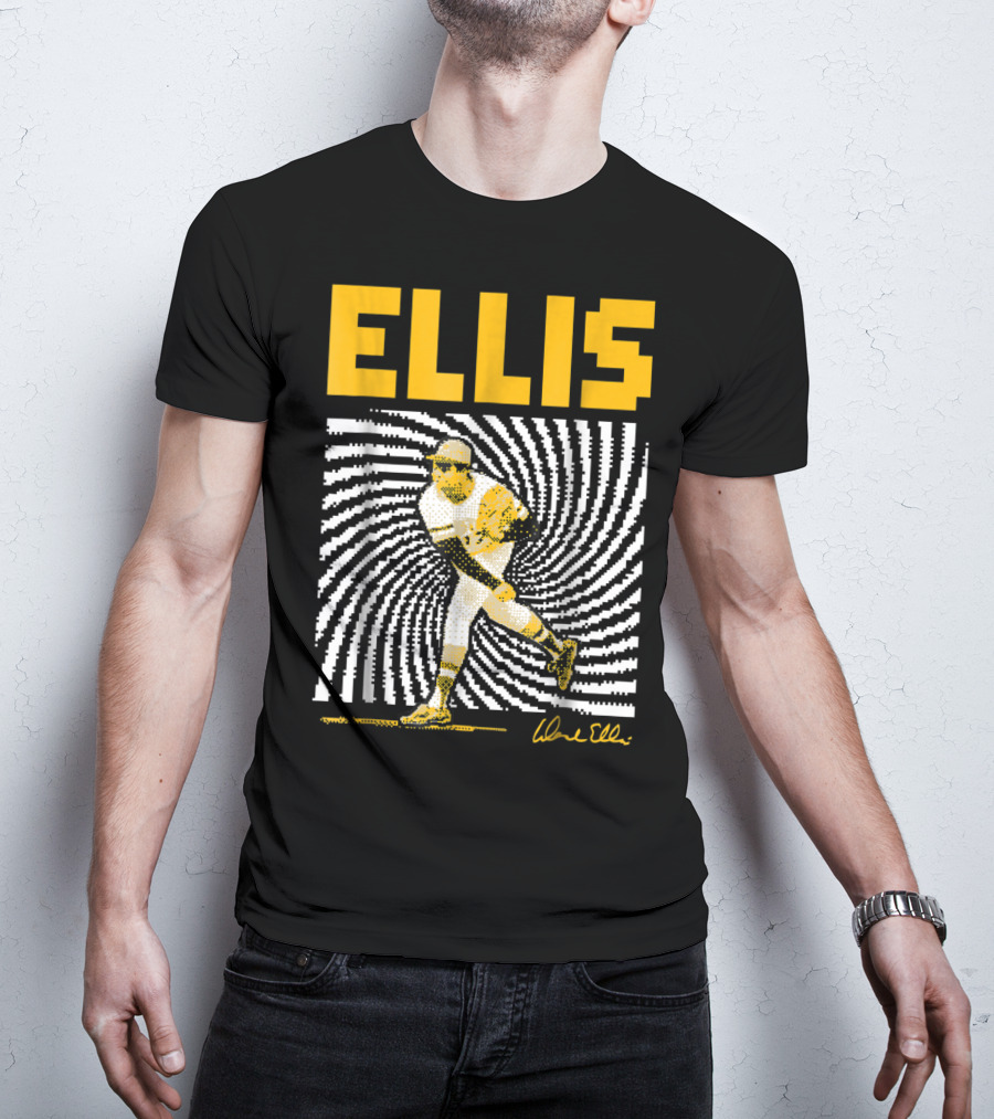 Dock Ellis Signature 8 Bit Spiral Pitching Image T-Shirt