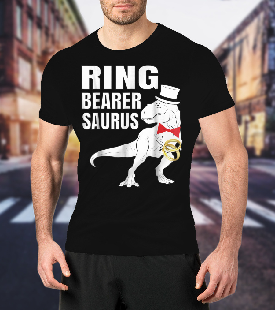 Ring Bearer Saurus Dinosaur Rex Wedding Party T-Shirt