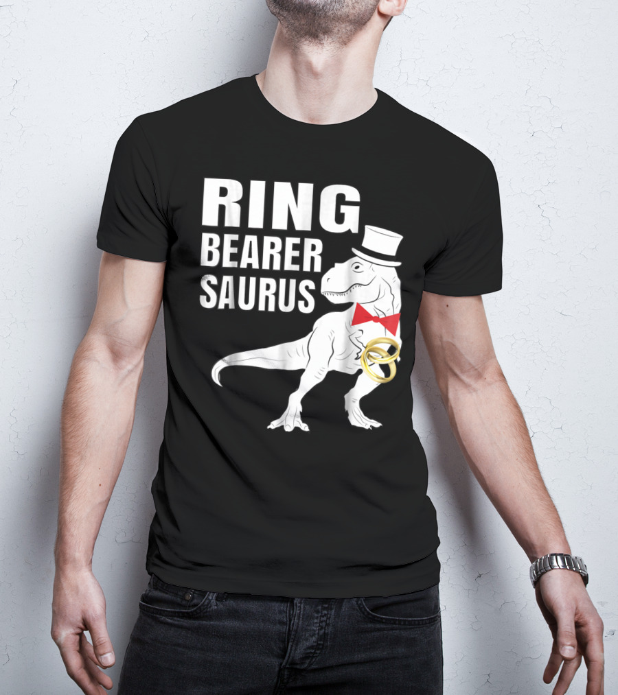 Ring Bearer Saurus Dinosaur Rex Wedding Party T-Shirt
