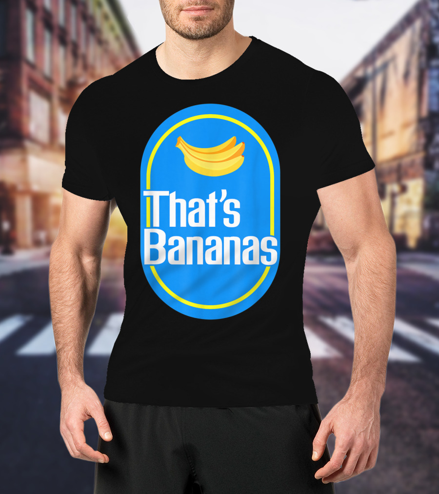 Funny That's Bananas Banana Sticker Blue Oval T-Shirt