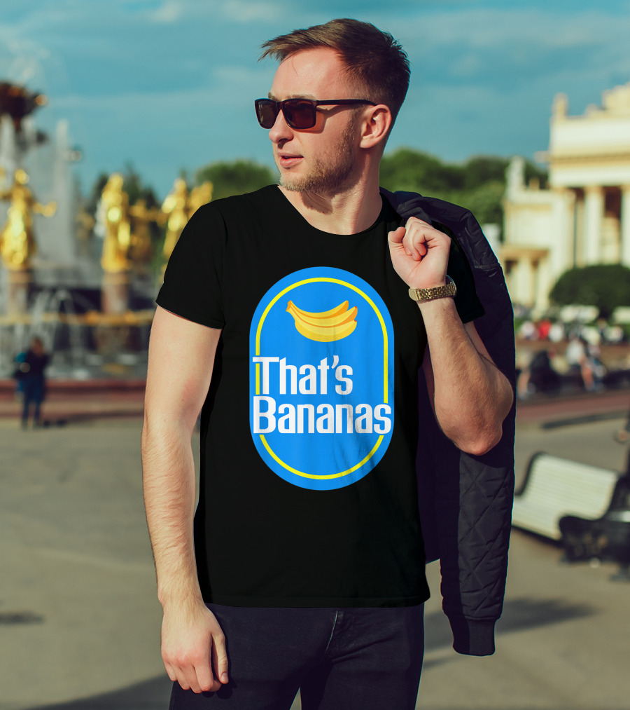 Funny That's Bananas Banana Sticker Blue Oval T-Shirt