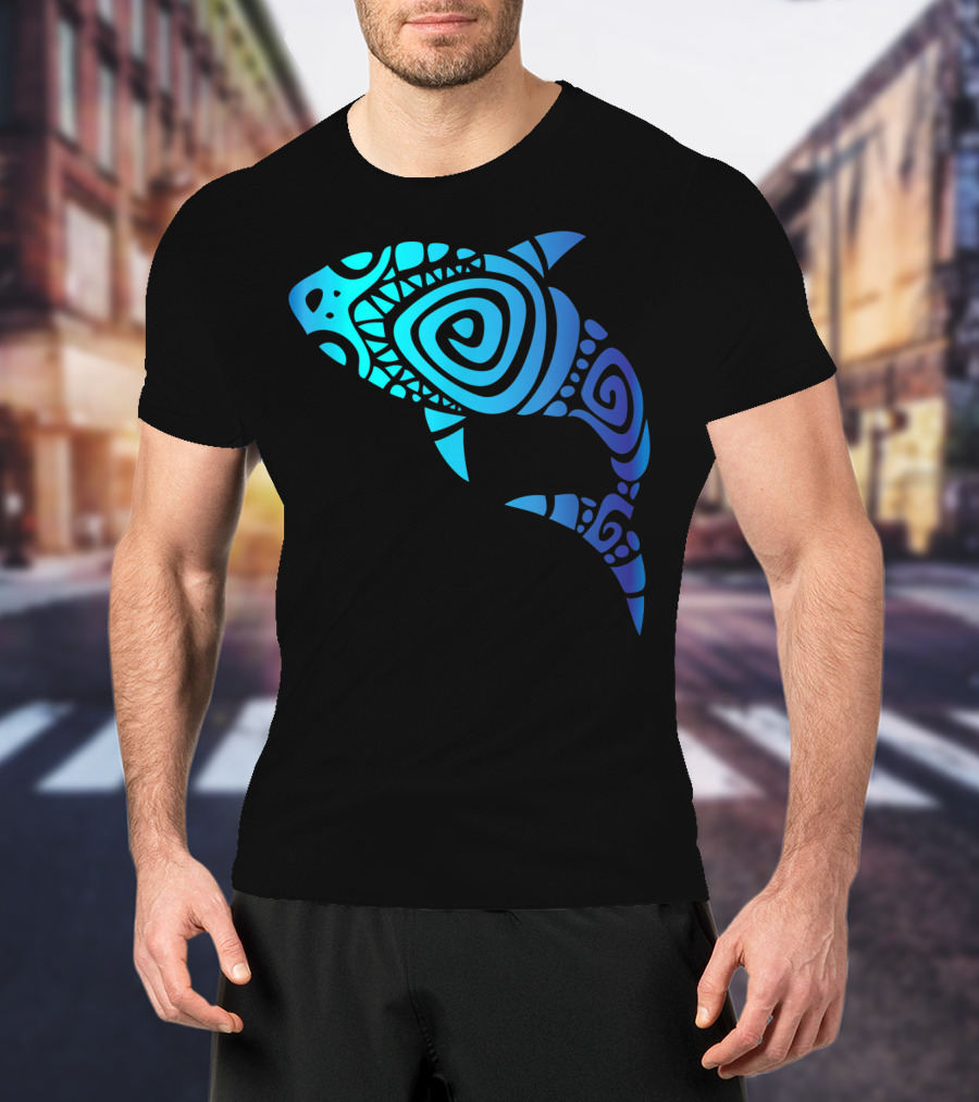 Hawaii Mano Tribal Shark Lover Week Spiral T-Shirt