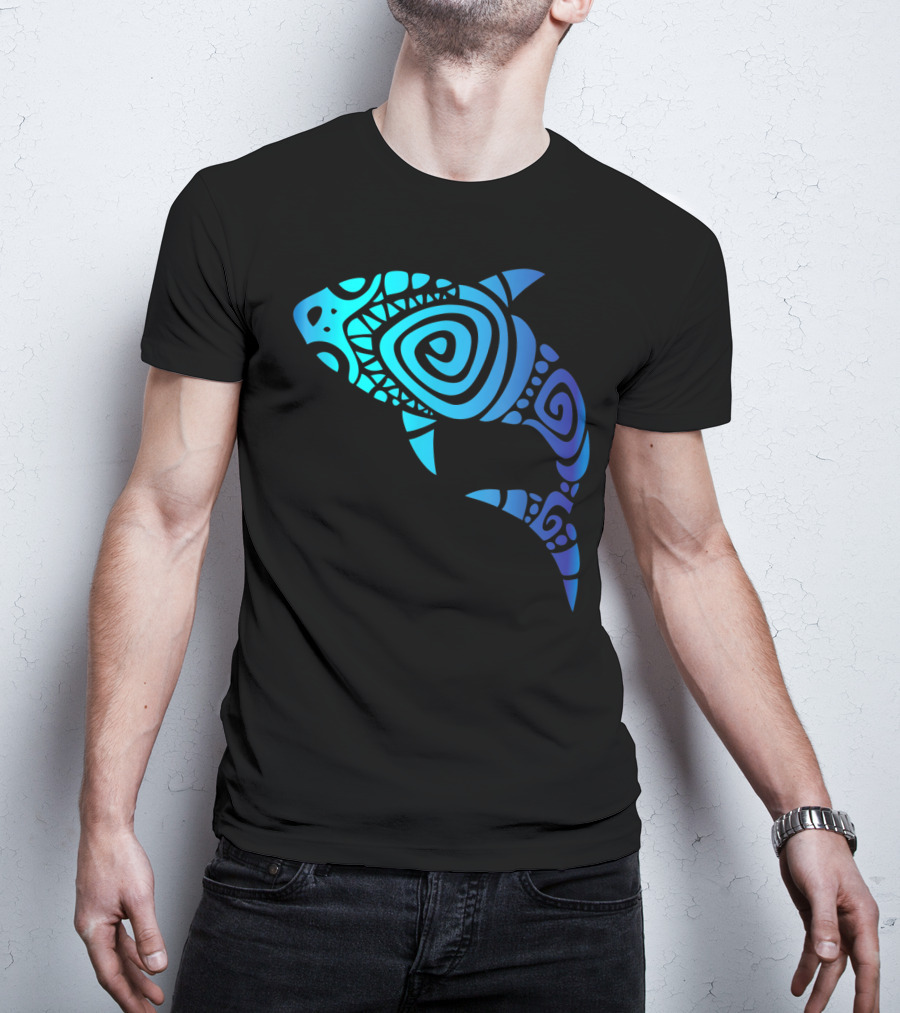 Hawaii Mano Tribal Shark Lover Week Spiral T-Shirt