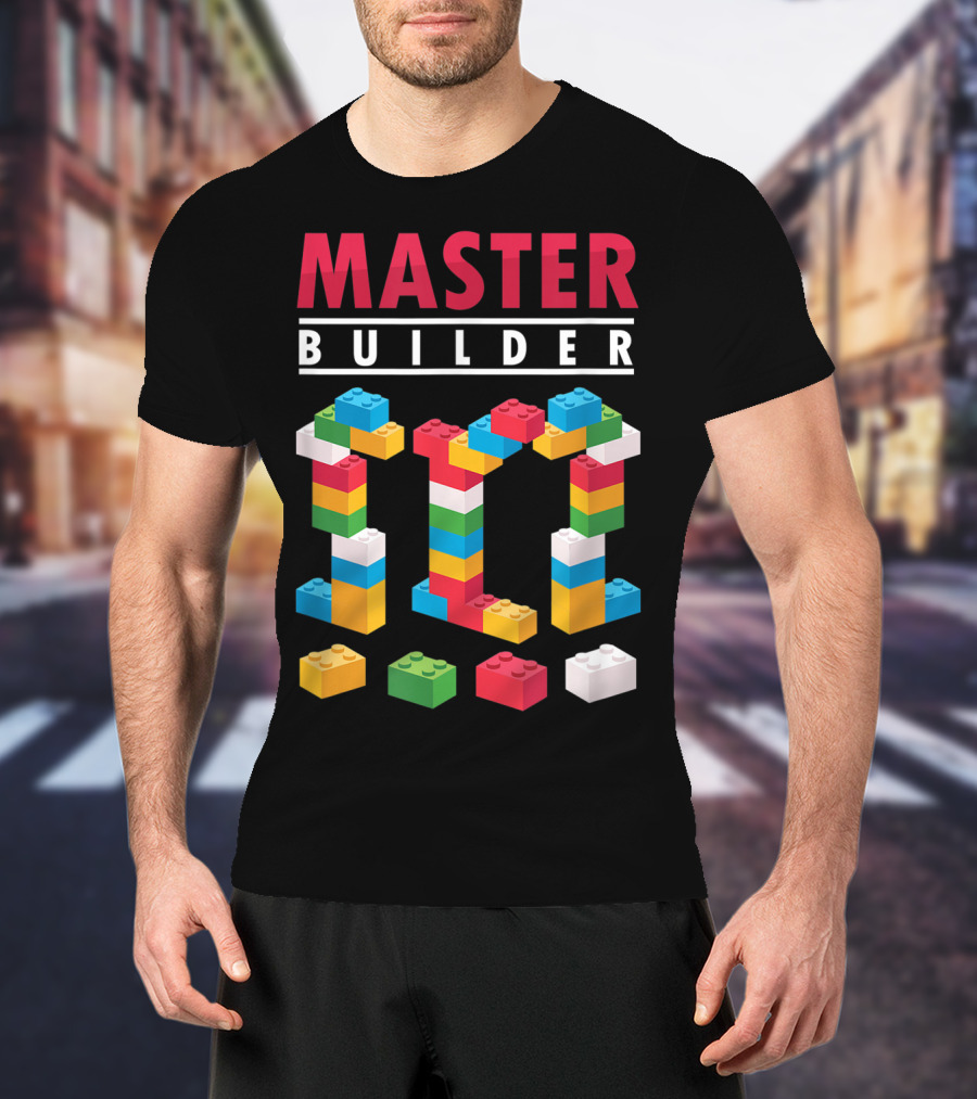 Master Builder Colorful Building Blocks Iconic T-Shirt