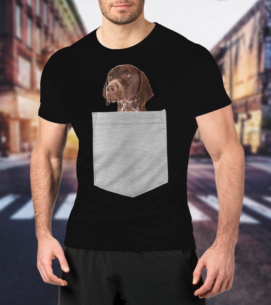 German Shorthair Pointer Dog In Your Pocket T-Shirt