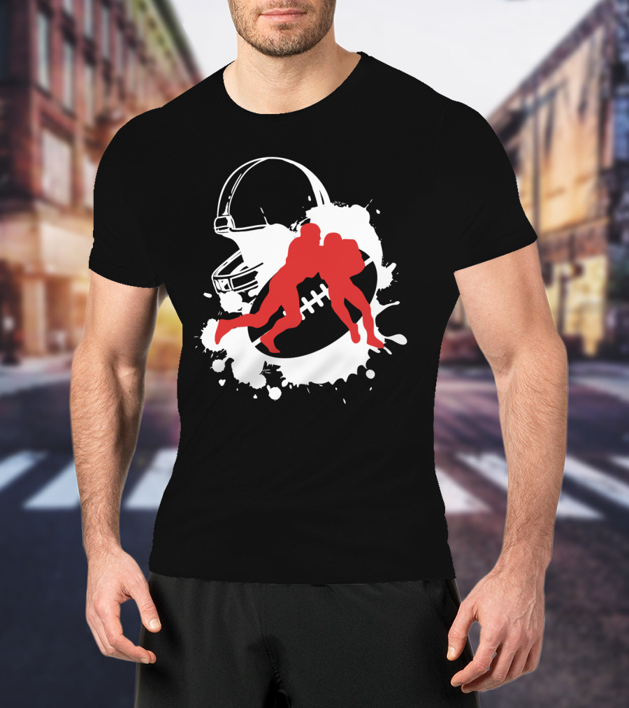 American Football Helmet Tackle Splash T-Shirt