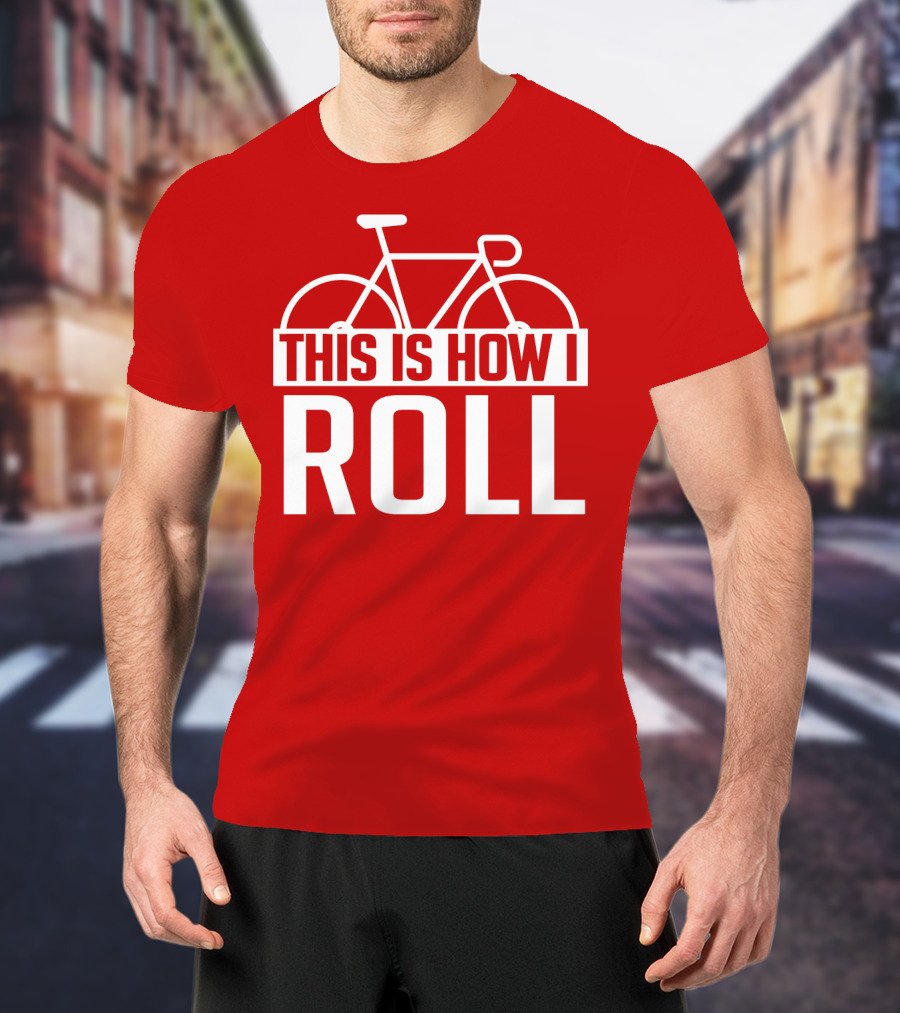 Bike This Is How I Roll Bicycle Outline T-Shirt