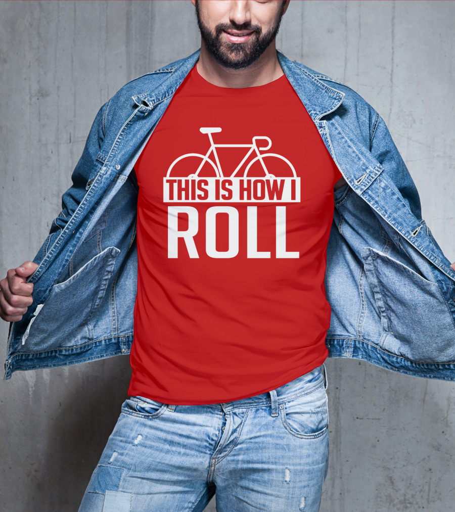 Bike This Is How I Roll Bicycle Outline T-Shirt