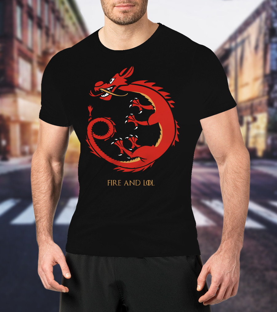 Fire And Lol Red Dragon Chinese T-Shirt
