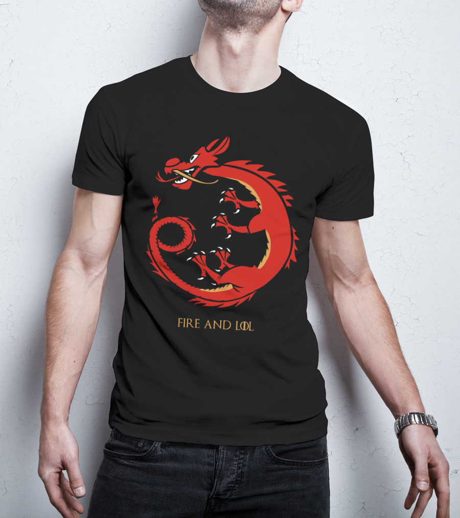 Fire And Lol Red Dragon Chinese T-Shirt