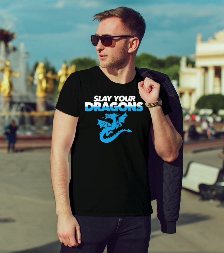 SLAY YOUR DRAGONS Blue Dragon T-Shirt