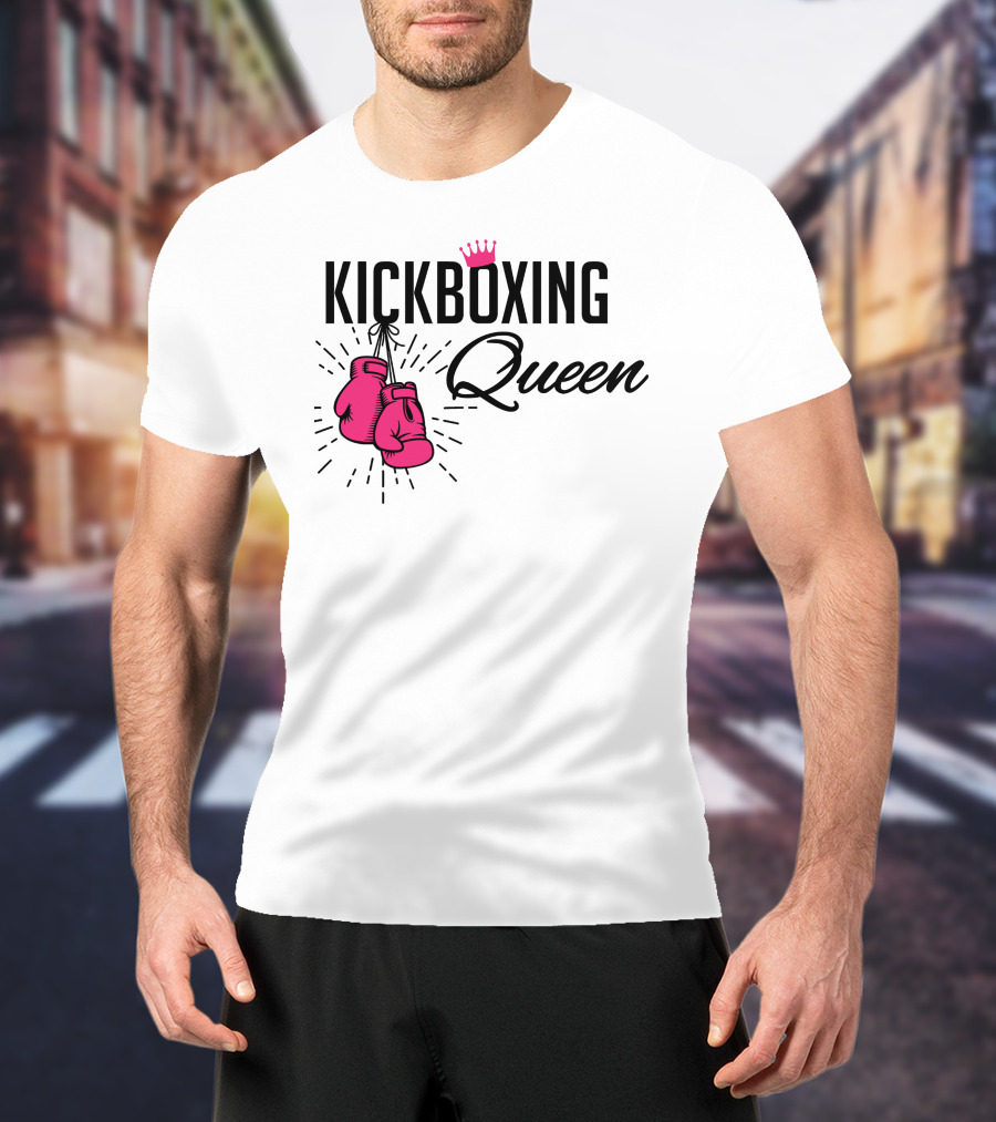 KICKBOXING QUEEN Pink Gloves And Crown T-Shirt