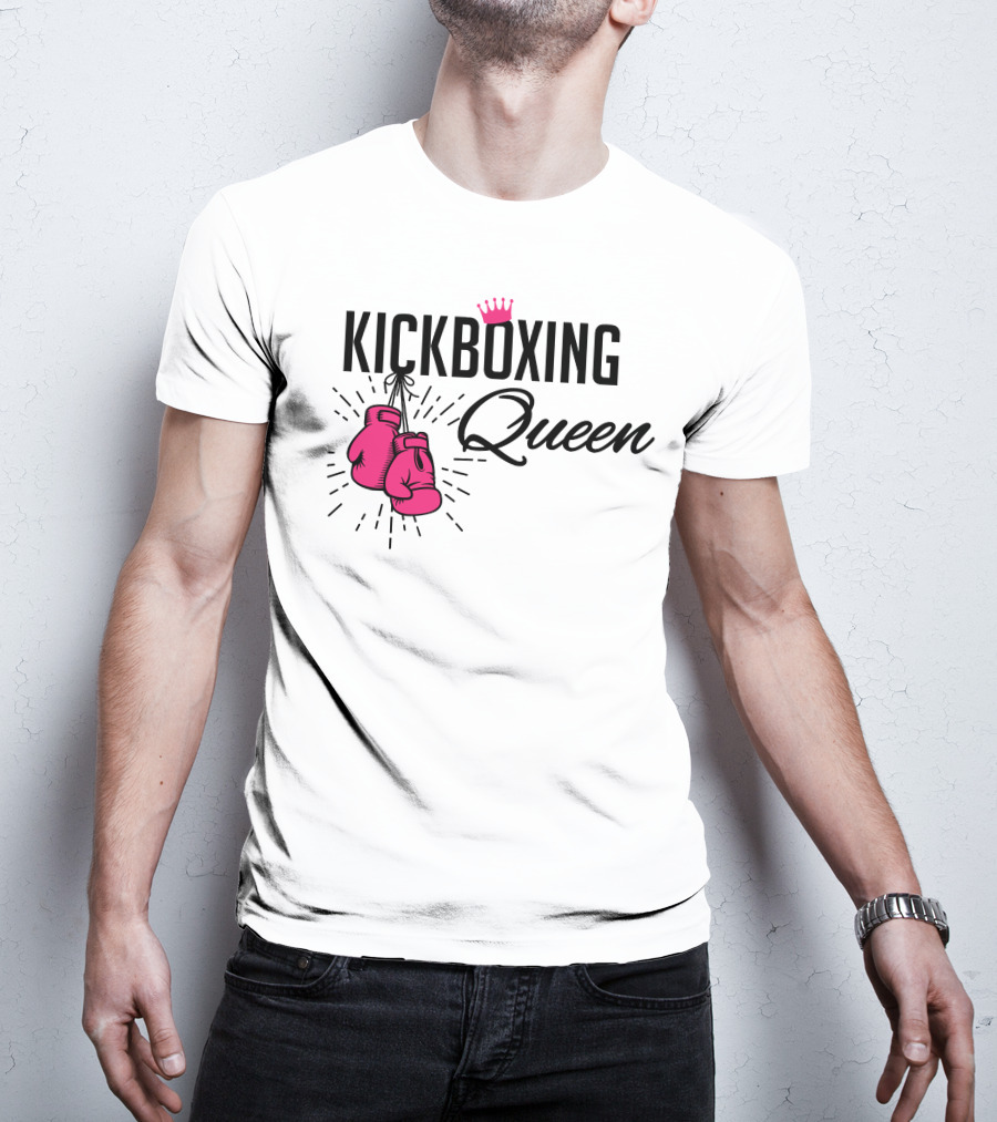 KICKBOXING QUEEN Pink Gloves And Crown T-Shirt