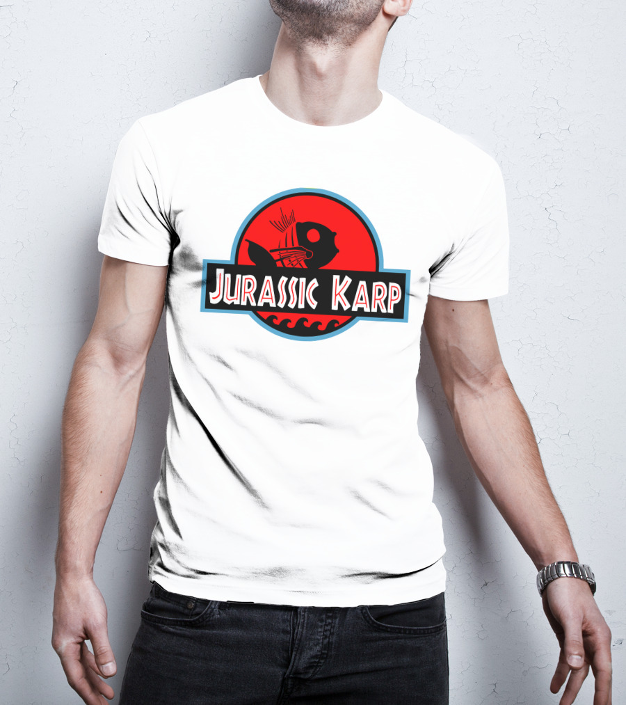 Jurassic Karp Dinosaur Fish Meme Crossover Circle T-Shirt