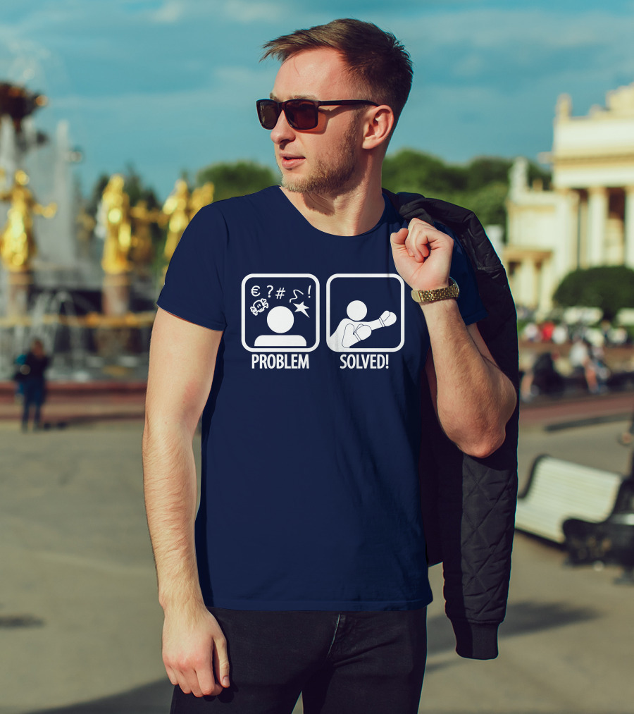Problem Solved Boxing Icon Humor T-Shirt