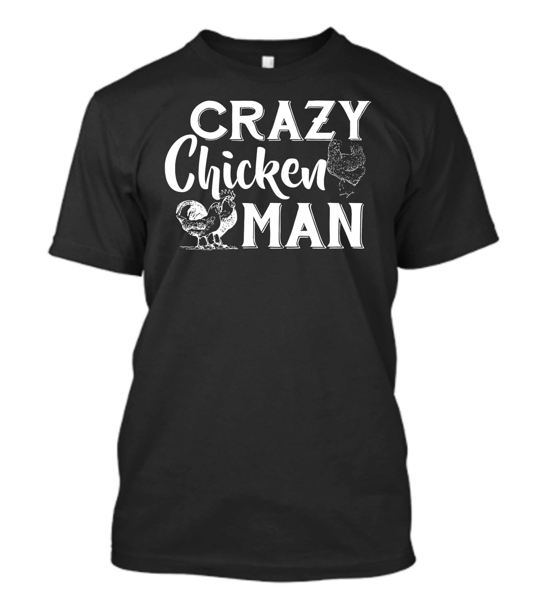 CRAZY CHICKEN MAN Retro Rooster Sketch T-Shirt