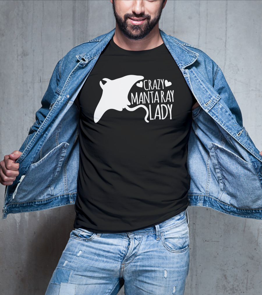 CRAZY MANTA RAY LADY Heart T-Shirt