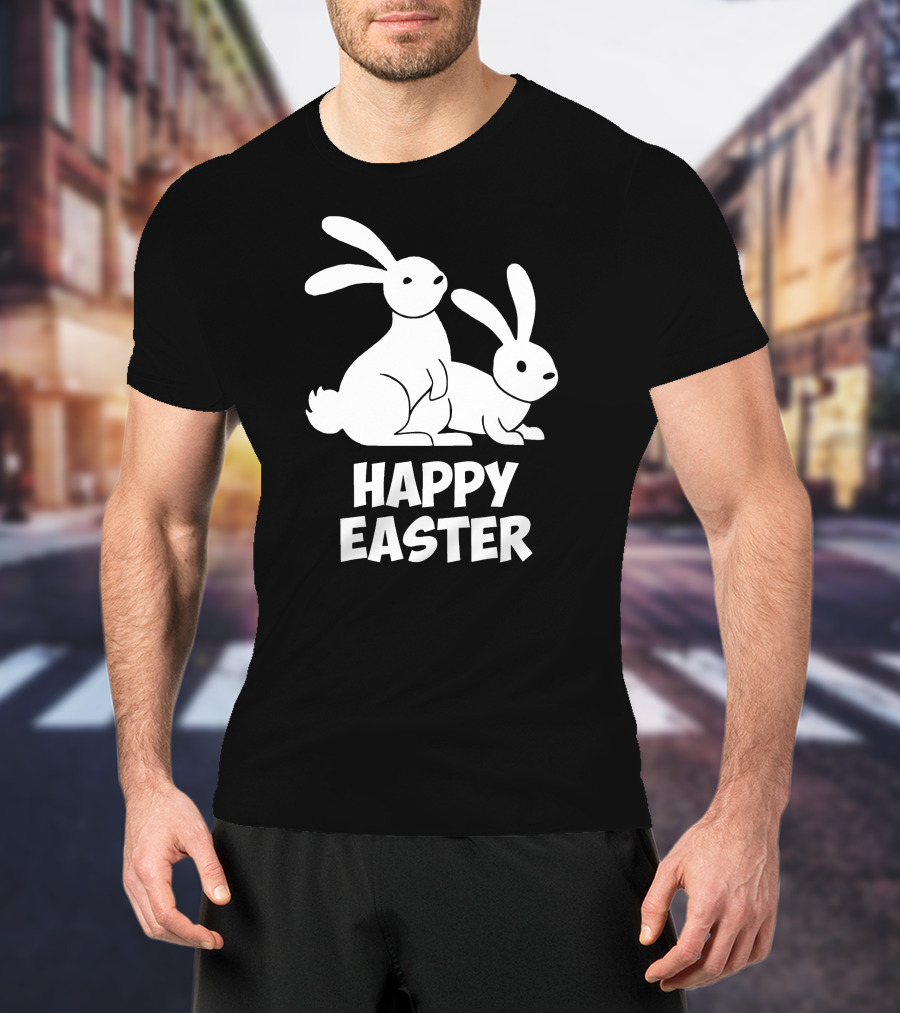 Happy Easter Bunnies Rabbit Pair T-Shirt