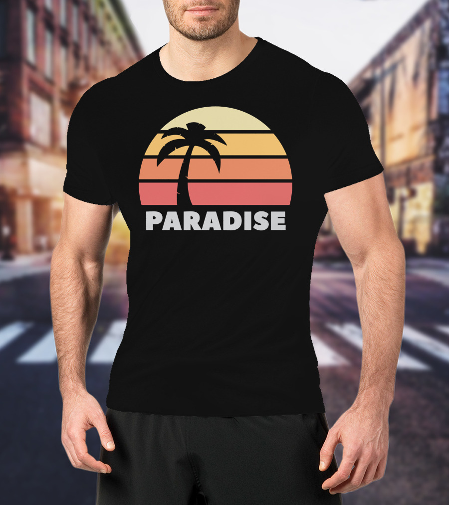 Paradise Sunset Island Palm Tree T-Shirt