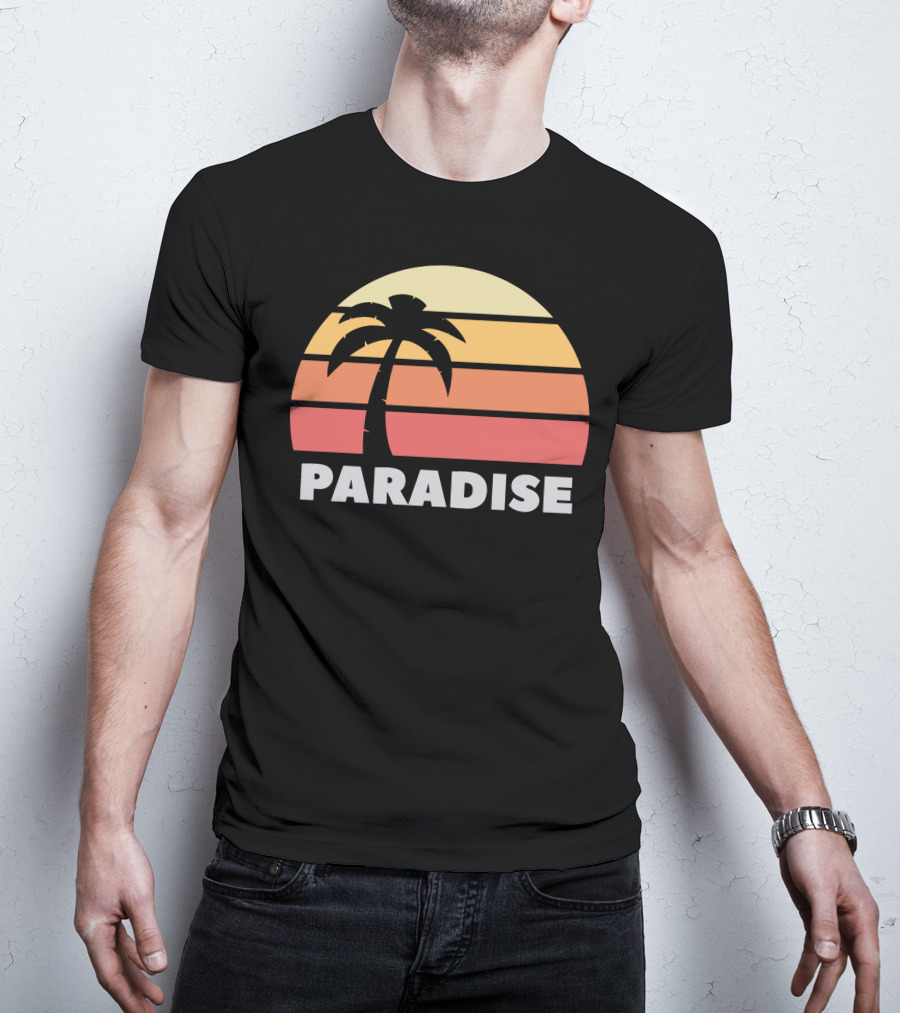 Paradise Sunset Island Palm Tree T-Shirt