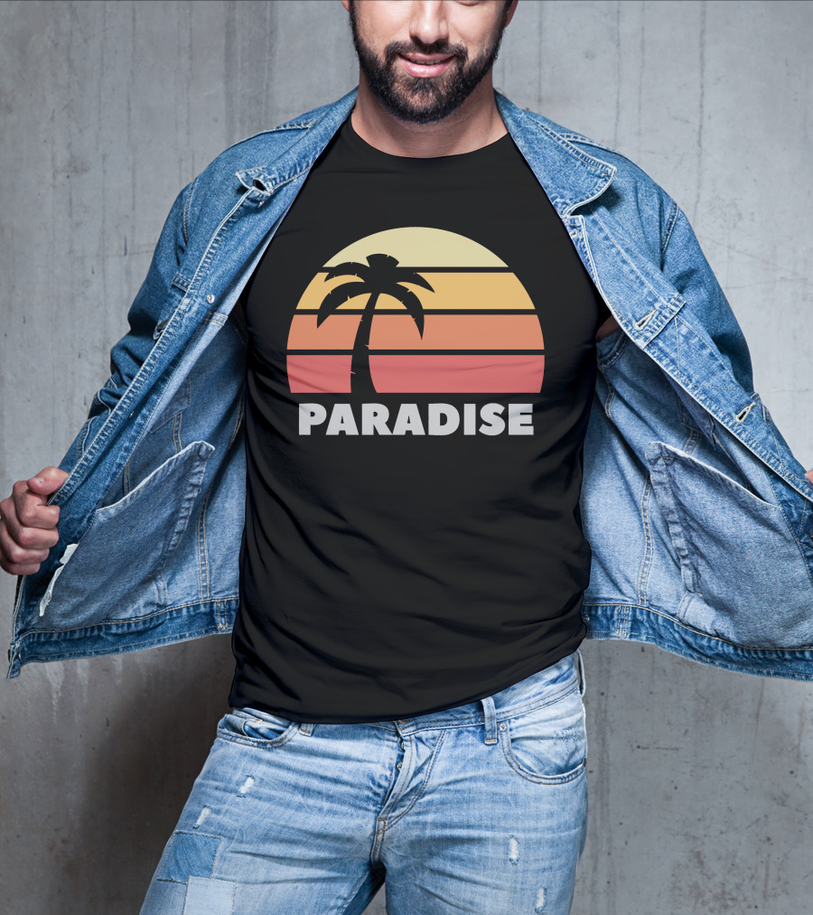 Paradise Sunset Island Palm Tree T-Shirt