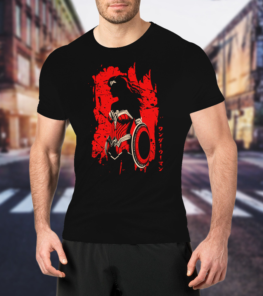 Wonder Woman Red Silhouette Stain T-Shirt