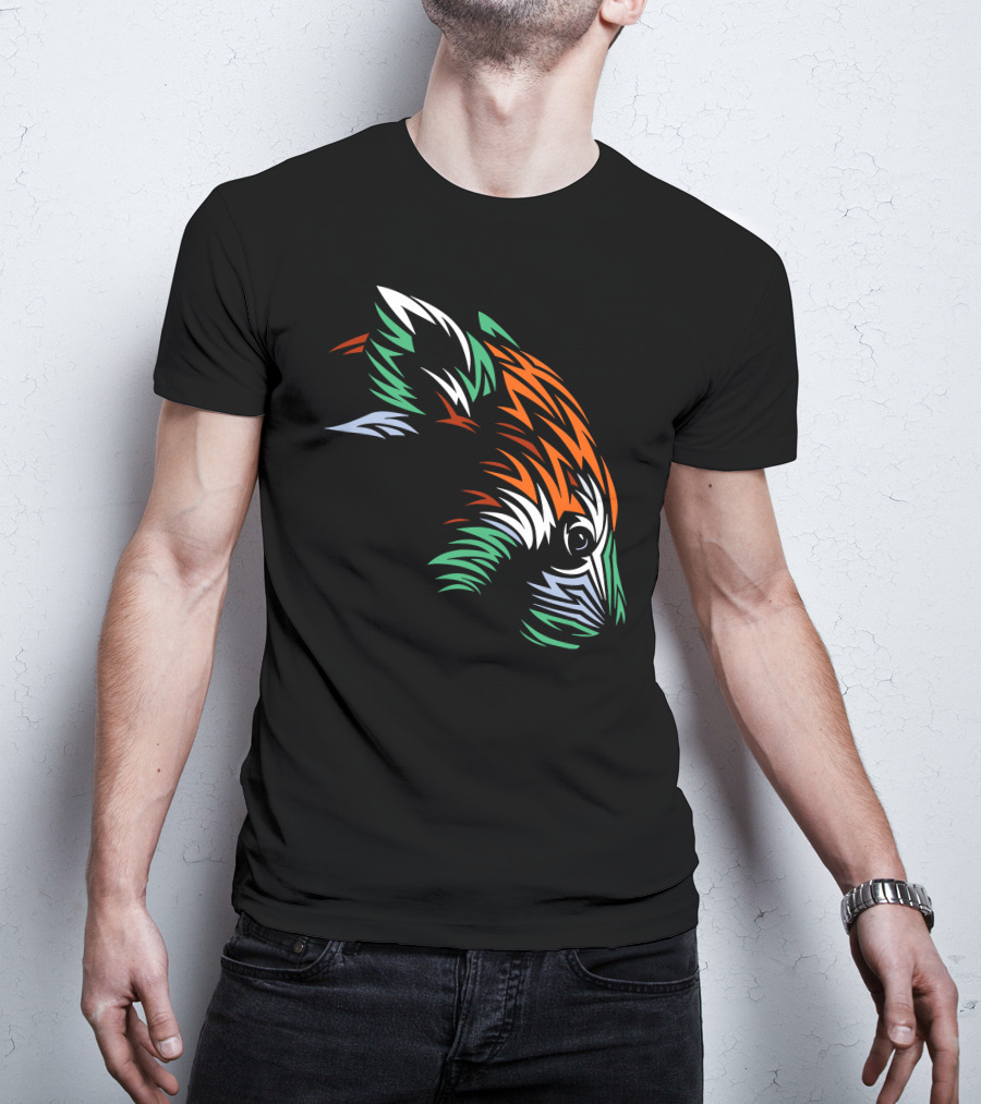 Tribal Red Panda Abstract Head T-Shirt