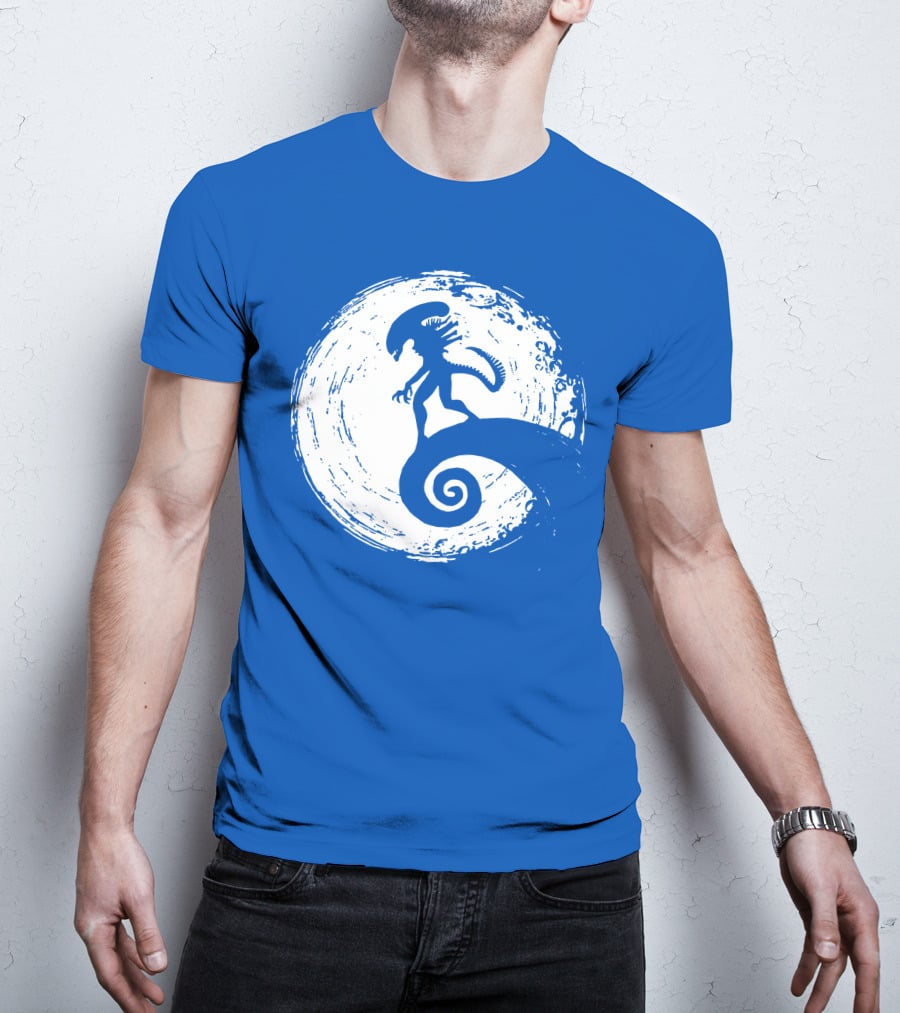 Nightmare On LV 426 Alien Meets Spiral Moon Scene T-Shirt