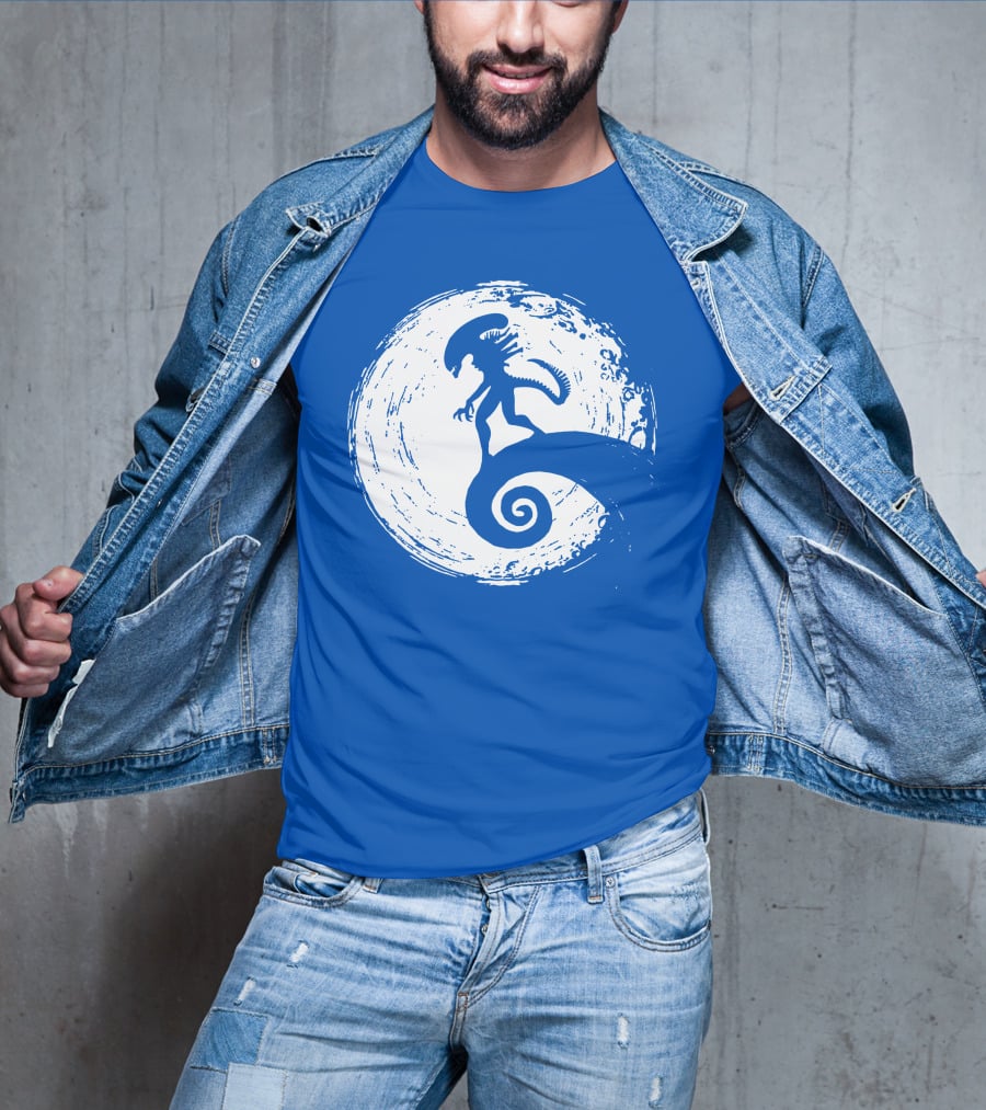 Nightmare On LV 426 Alien Meets Spiral Moon Scene T-Shirt