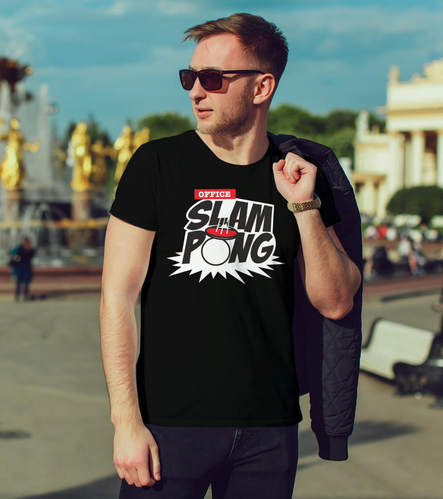 Office Slam Pong Beverage Challenge Burst T-Shirt