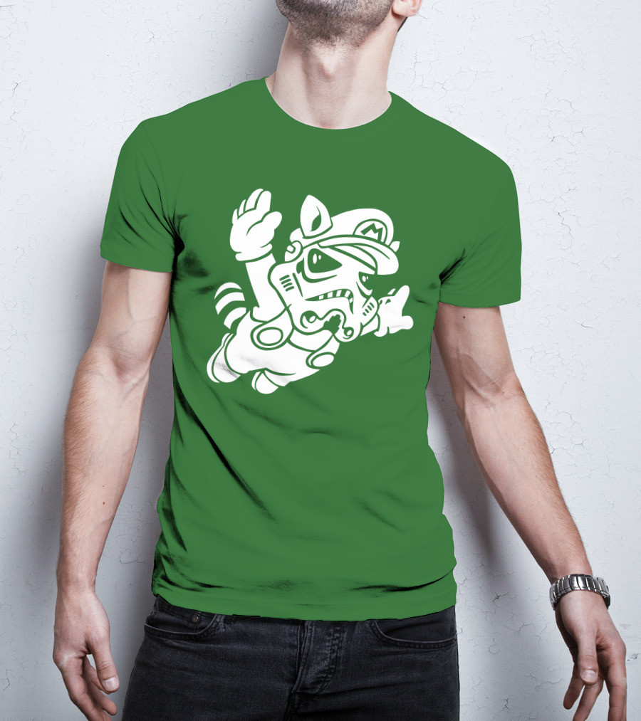 Tanooki Trooper Mashup M Helmet Raccoon Tail T-Shirt
