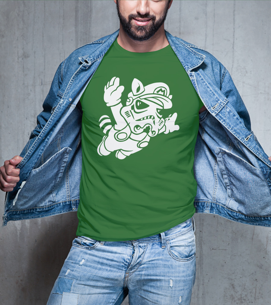 Tanooki Trooper Mashup M Helmet Raccoon Tail T-Shirt