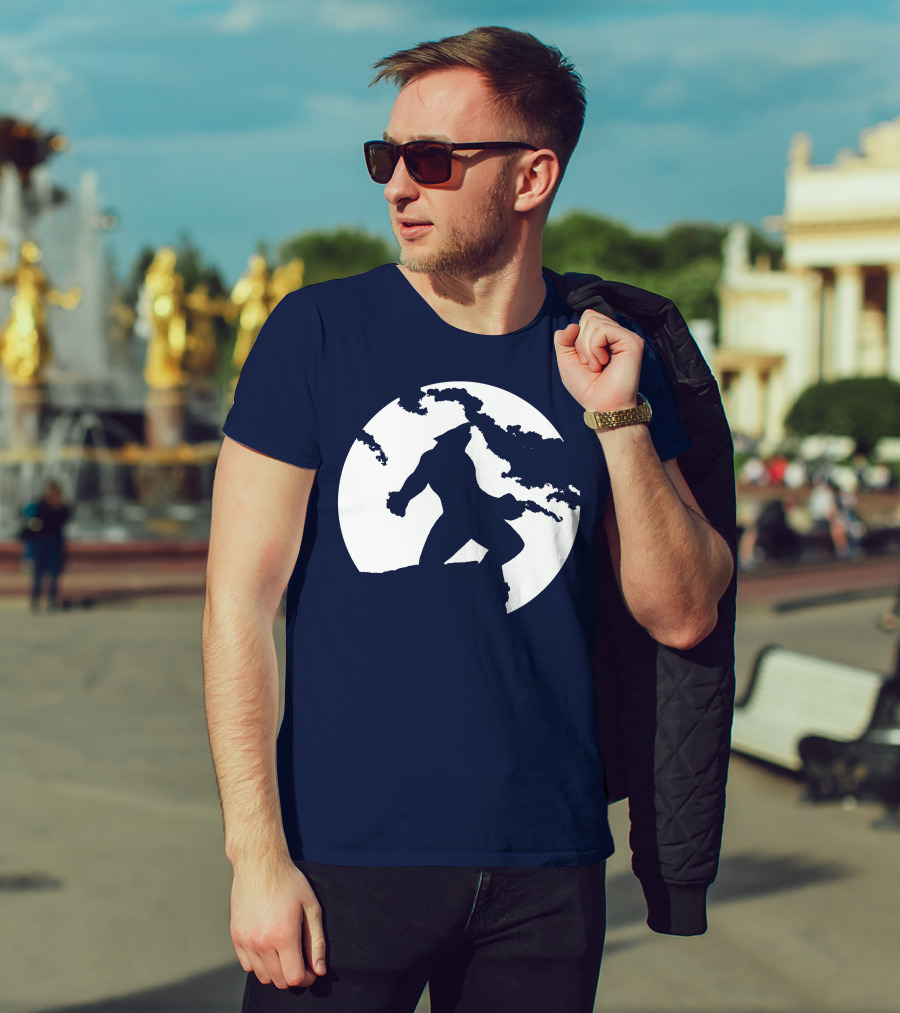 Wolf Standing Boldly Against The Moon Edge T-Shirt