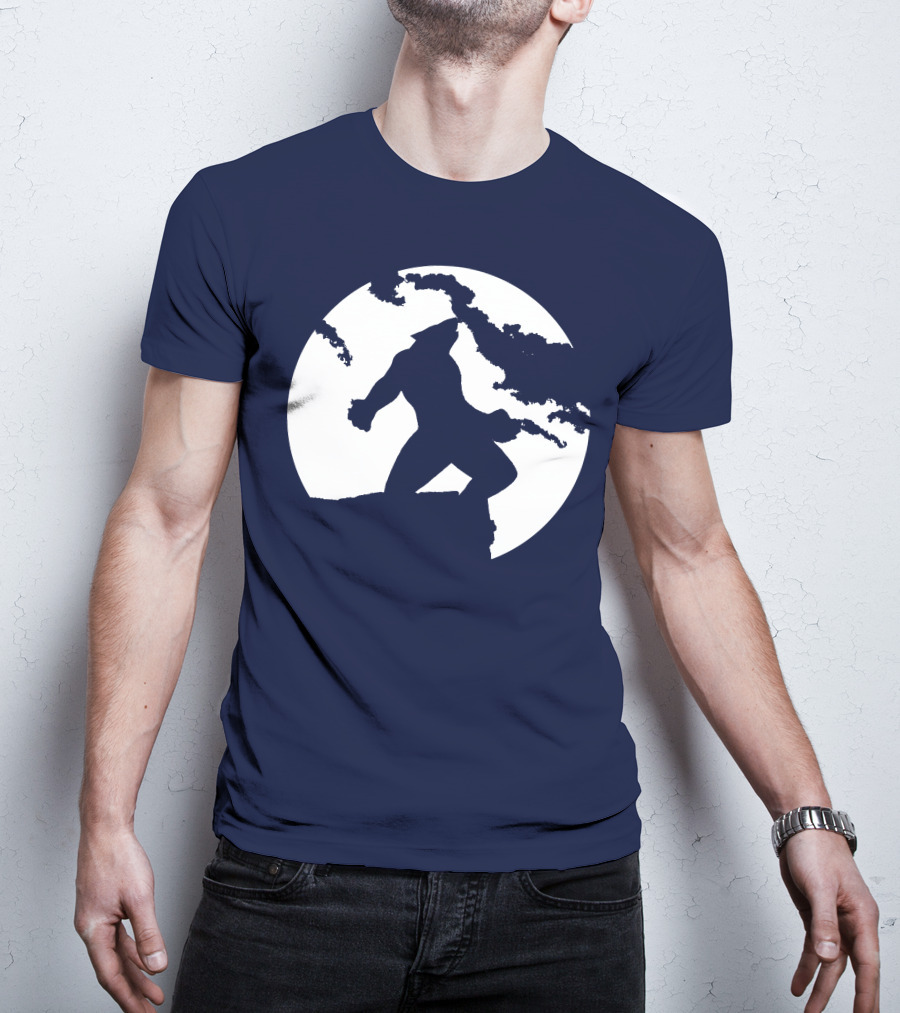 Wolf Standing Boldly Against The Moon Edge T-Shirt