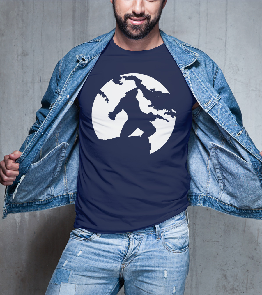 Wolf Standing Boldly Against The Moon Edge T-Shirt