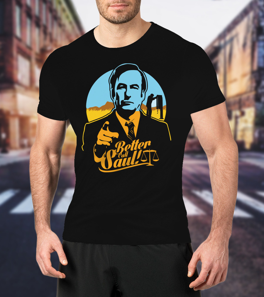 Better Call Saul Vintage Style Lawyer Silhouette With Scales Of Justice T-Shirt
