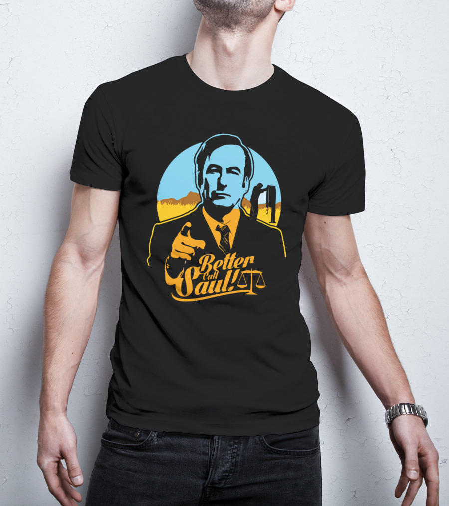 Better Call Saul Vintage Style Lawyer Silhouette With Scales Of Justice T-Shirt