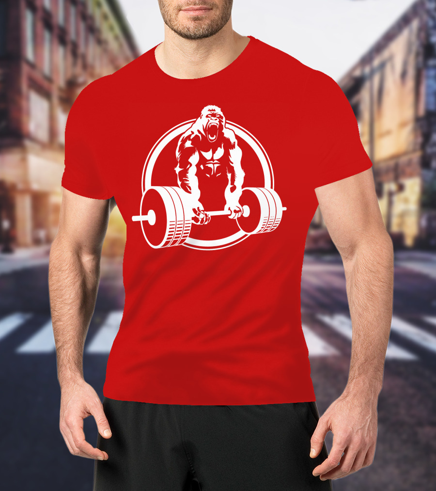 Gorilla Lifting Power Barbell Strength T-Shirt