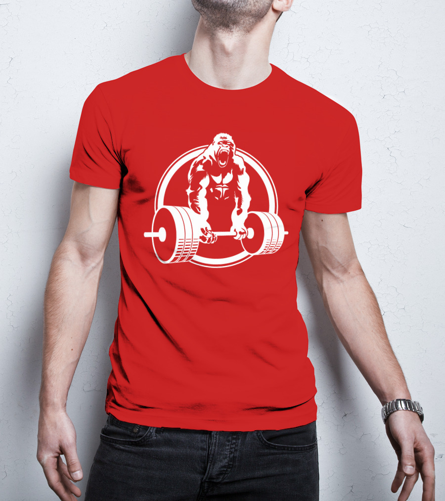 Gorilla Lifting Power Barbell Strength T-Shirt