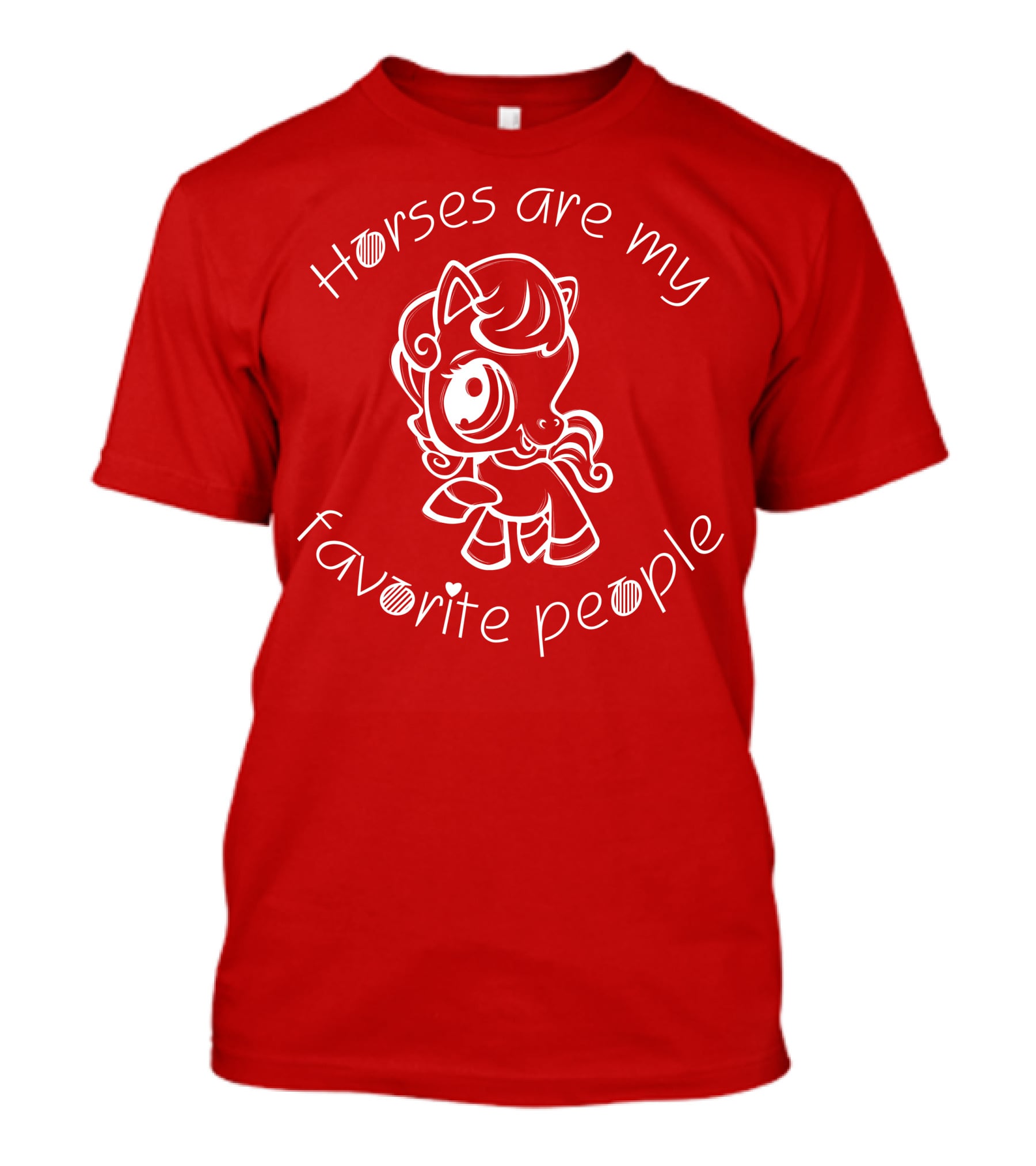 Horses Are My Favorite People Cute Cartoon T-Shirt