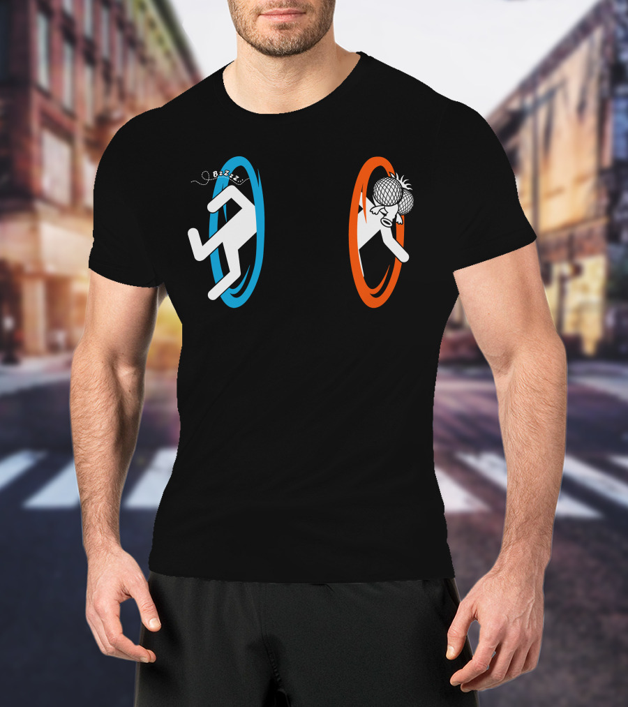 Fly Trouble Bzzz Portal Fly Head Collision T-Shirt