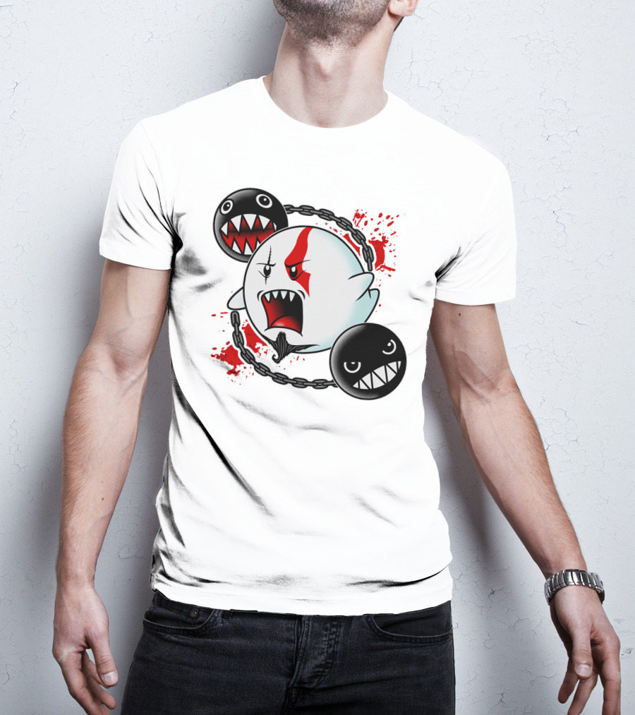 Ghost Of Sparta Boo Meets Chain Chomp Splatter T-Shirt